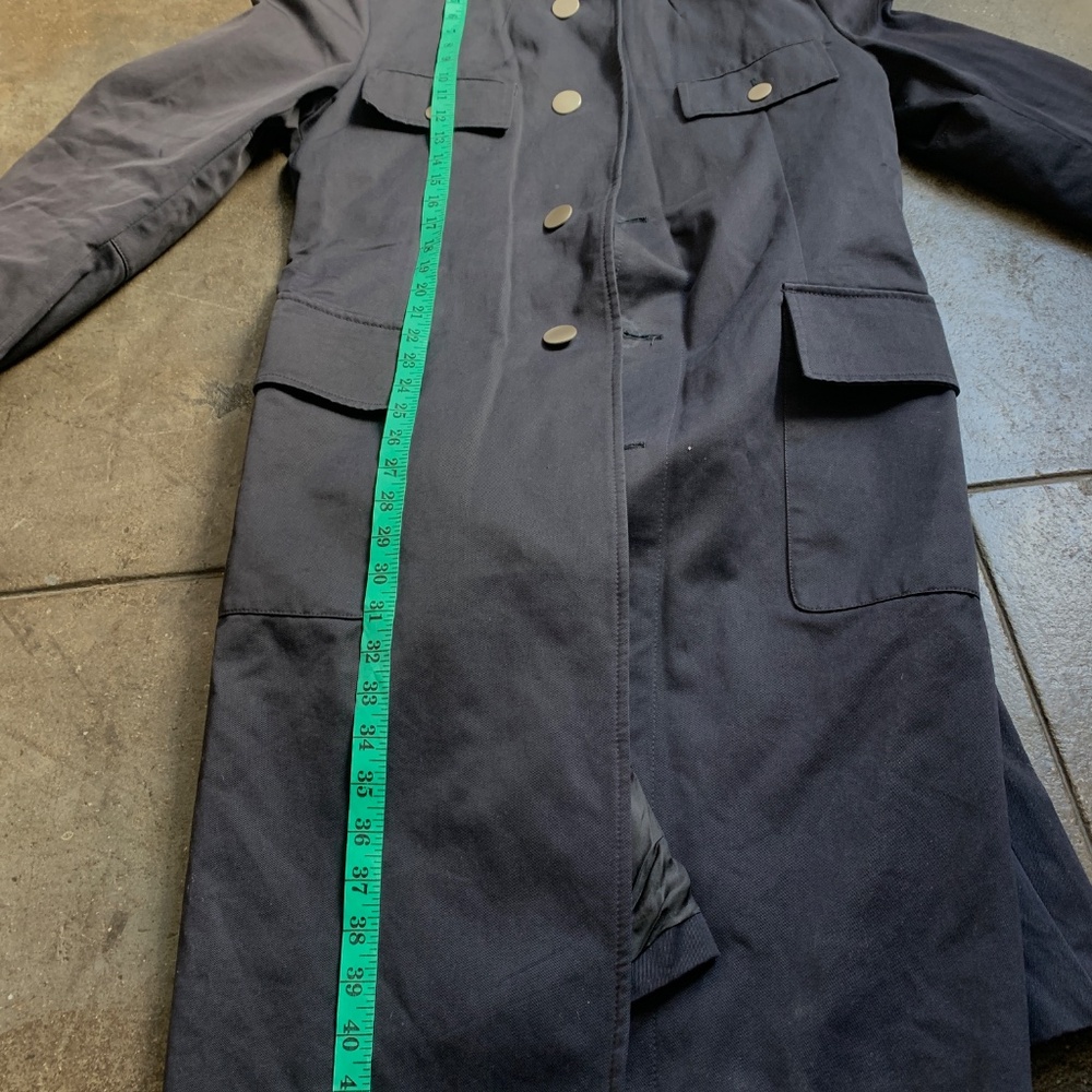 Vintage Dark Blue Made In Italy Long Jacket Coat Vgrantham - Picture 5 of 11